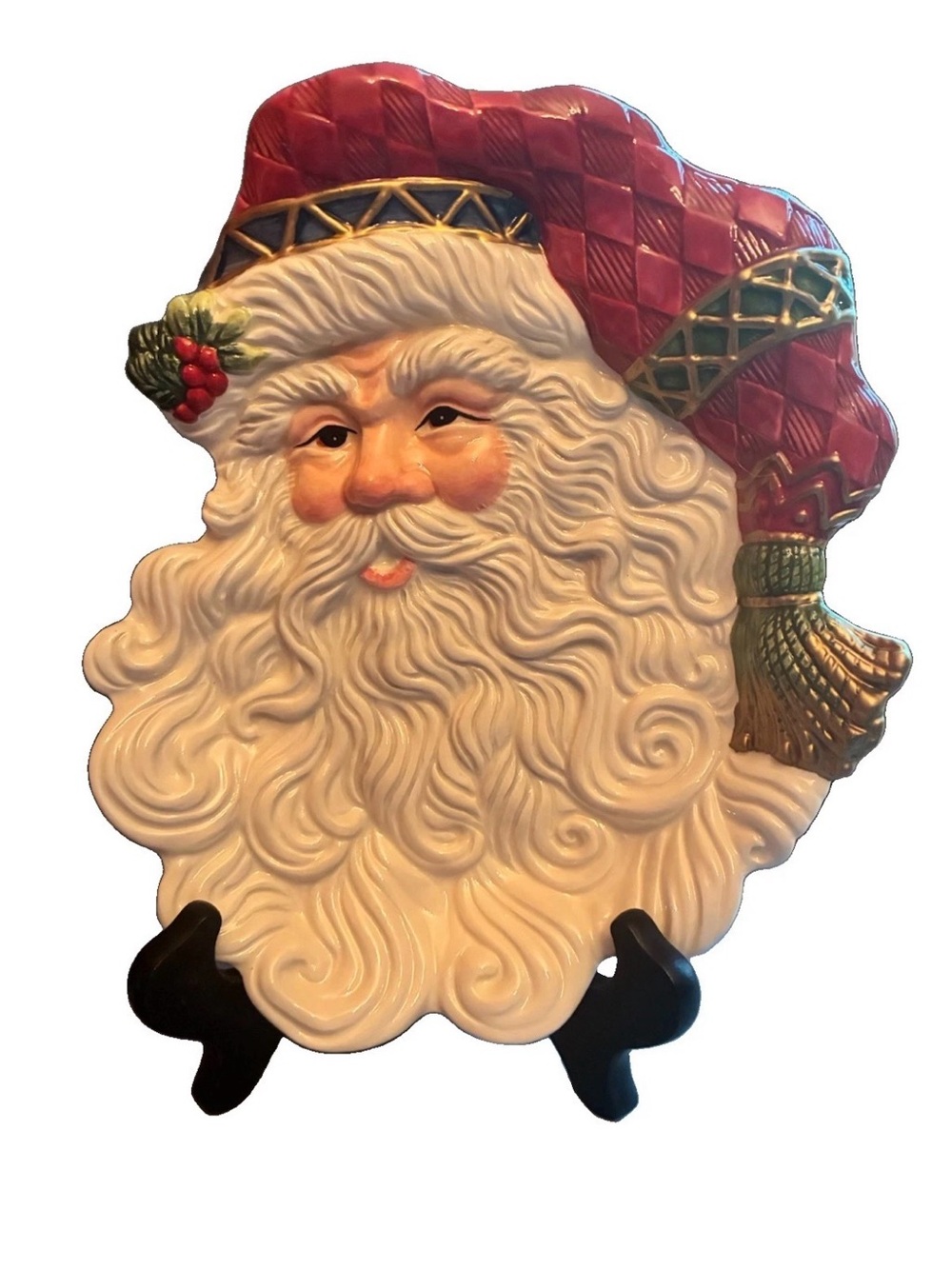 Vintage Fitz & Floyd Jolly Ole St Nick 9” Canapé/Cookie Plate